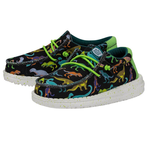 Hey Dude Wally Toddler Dino Black/Lime Shoes – Western Edge, Ltd.