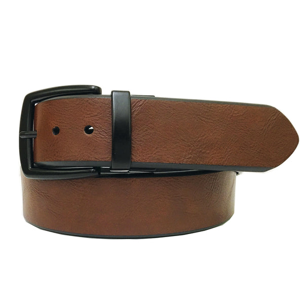 Men's Burnished Edge Reversible Belt in Brown