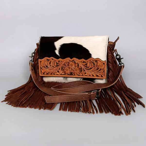 American Darling Brown White Hide and Fringe Purse – Western Edge, Ltd.