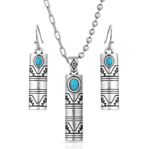 Montana Silversmiths Stonehenge Buffed Jewelry Set