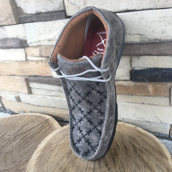 WE Exclusive Twisted X Women s Grey and Black Barbwire Driving Moc