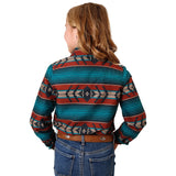 Roper Girl's Rust Turquoise Aztec Long Sleeve