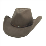 Khaki Premium Wool Western Hat