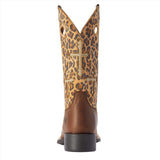 Ariat Round Up Crossroads Tan Leopard Western Boot