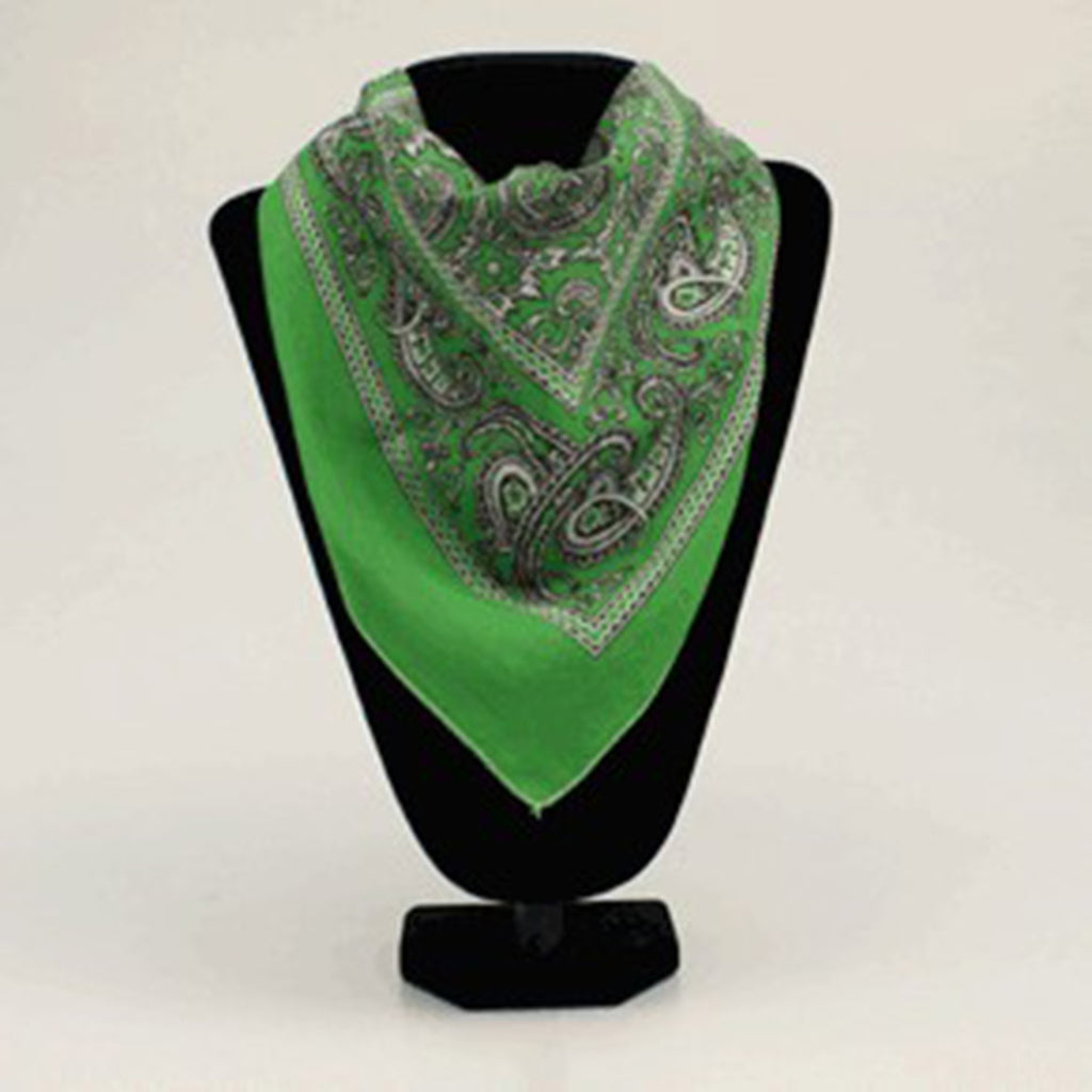 Silk Lime Bandana Print Wild Rag