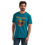 Wrangler Men's Cyan Pepper Heather Graphic T-Shirt