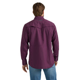 Men's Performance Snap Long Sleeve Solid Shirt in Plum by Wrangler