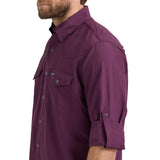 Men's Performance Snap Long Sleeve Solid Shirt in Plum by Wrangler