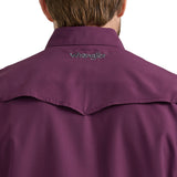 Men's Performance Snap Long Sleeve Solid Shirt in Plum by Wrangler