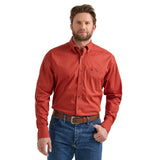 Men's George Strait Long Sleeve Button Down Single Pocket Shirt by Wrangler 