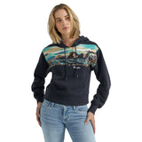 Women's Landscape Graphic Pullover Hoodie in Navy by Wrangler