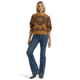 Women's Jewel Brown Aztec Print Sweater by Wrangler