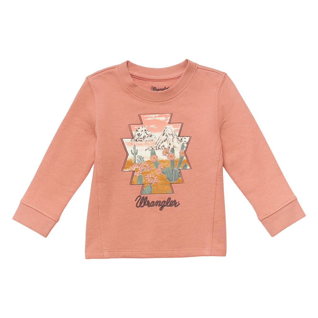 Girl's Infant Peach Desert Crewneck by Wrangler