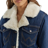 Wrangler Women's Sherpa Lined Dark Denim Coat