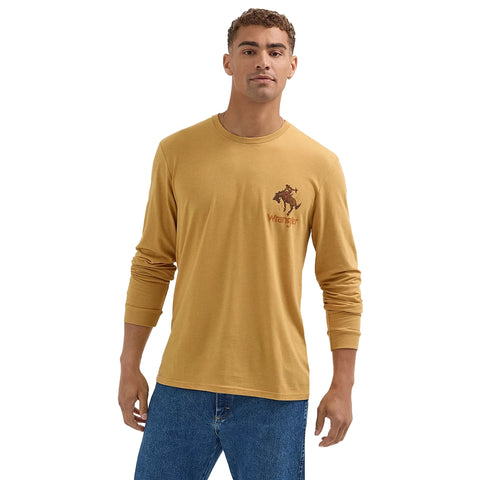 Wrangler Men's Long Sleeve Crew Neck Graphic Tee