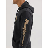 Brown Wrangler Denim Logo Hoodie Sleeve