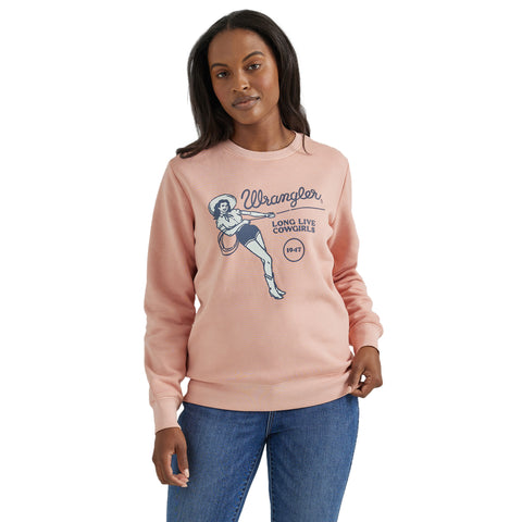 Wrangler Women's Long Live Cowgirls Pullover Sweater