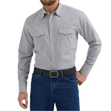 Wrangler Men's Grey Stripe Button Down