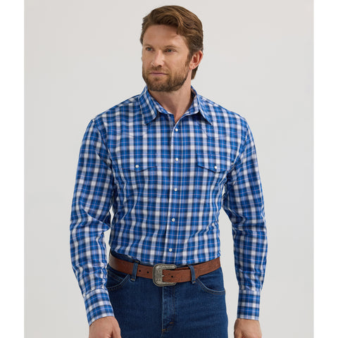 Blue and White Plaid Long Sleeve