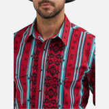 Wrangler Men's Checotah Sonoran Red Print Shirt