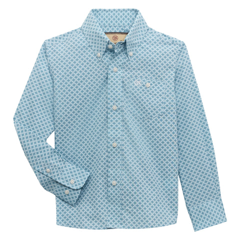 Wrangler Boy's Blue Printed Shirt