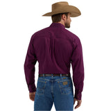 Wrangler Men's Eggplant Long Sleeve Button Up