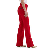 side view of wrancher red joy jeans