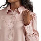 Wrangler Women's Pink Satin Long Sleeve