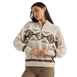 Tan Aztec 1/4 Zip Sweater