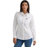 Wrangler Women's Retro White Long Sleeve Button Down