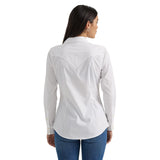 Wrangler Women's Retro White Long Sleeve Button Down