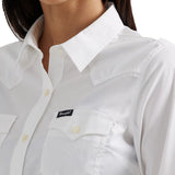 Wrangler Women's Retro White Long Sleeve Button Down