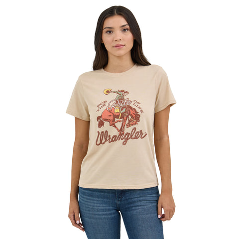 Wrangler Tan T-Shirt with For The Ride of Life Saying