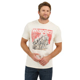 Wrangler Logo Cream T-shirt with Roping Horse and Mountains 