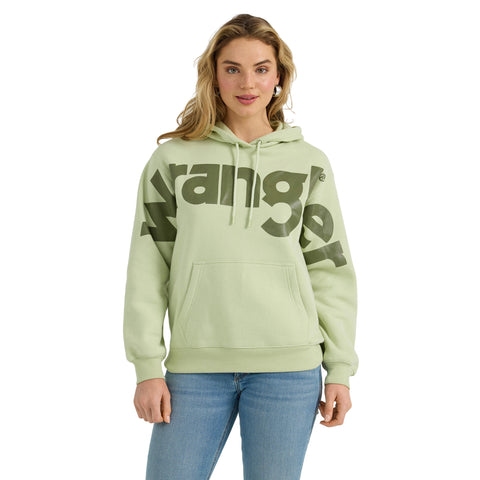 Mint Green Hoodie with Wrangler across the Front