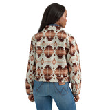 Wrangler Cream and Rust Aztec Crop Jacket