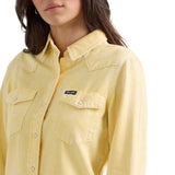 Wrangler Women's Pale Yellow Solid Long Sleeve