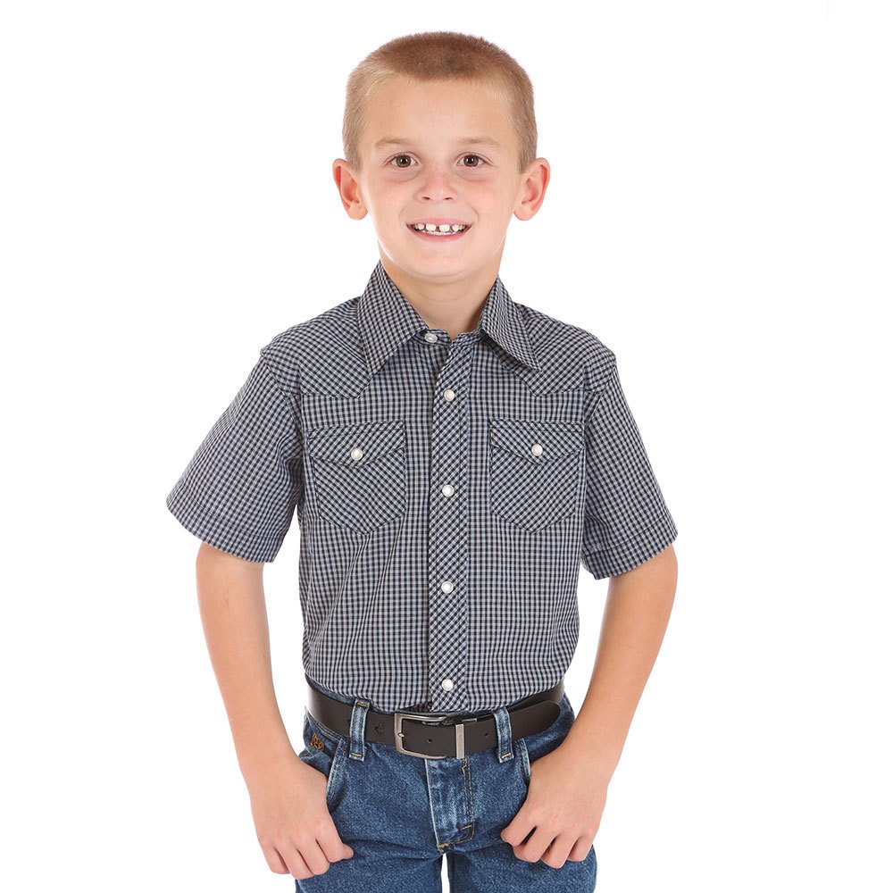 Wrangler Boy's Plaid Short Sleeve Shirt