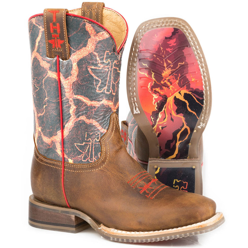 Boy's Beware of Lava Square Toe Boot by Tin Haul