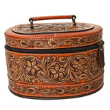 American Darling Two Tone Tooled Oval Jewelry Case