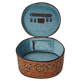 American Darling Two Tone Tooled Oval Jewelry Case