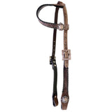 Black One Ear Rawhide Laced Leather Headstall from Showman