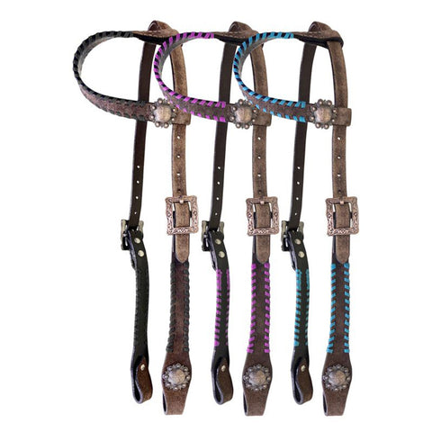 One Ear Rawhide Laced Leather Headstall from Showman