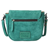 American Darling Turquoise Roughout Boot Stich Leather Crossbody