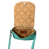 American Darling Turquoise Roughout Boot Stich Leather Crossbody