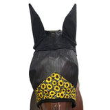 Showman Sunflower & Cheetah Print Accent Fly Mask with Ears