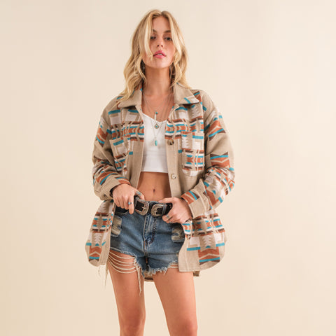 Blue B Aztec Print Jacket