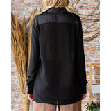 First Love Women's Black Sheer Long Sleeve