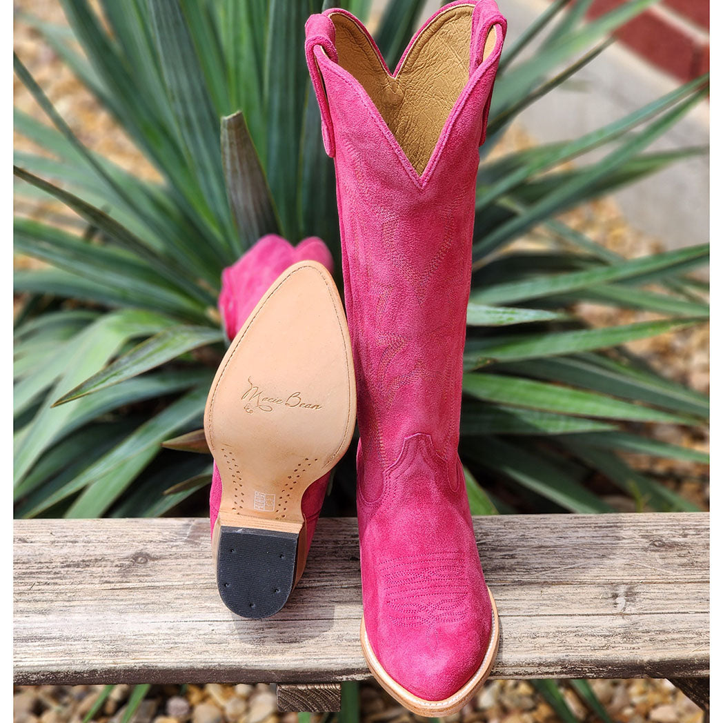 Macie Bean Hot Pink Suede Boots Western Edge Ltd