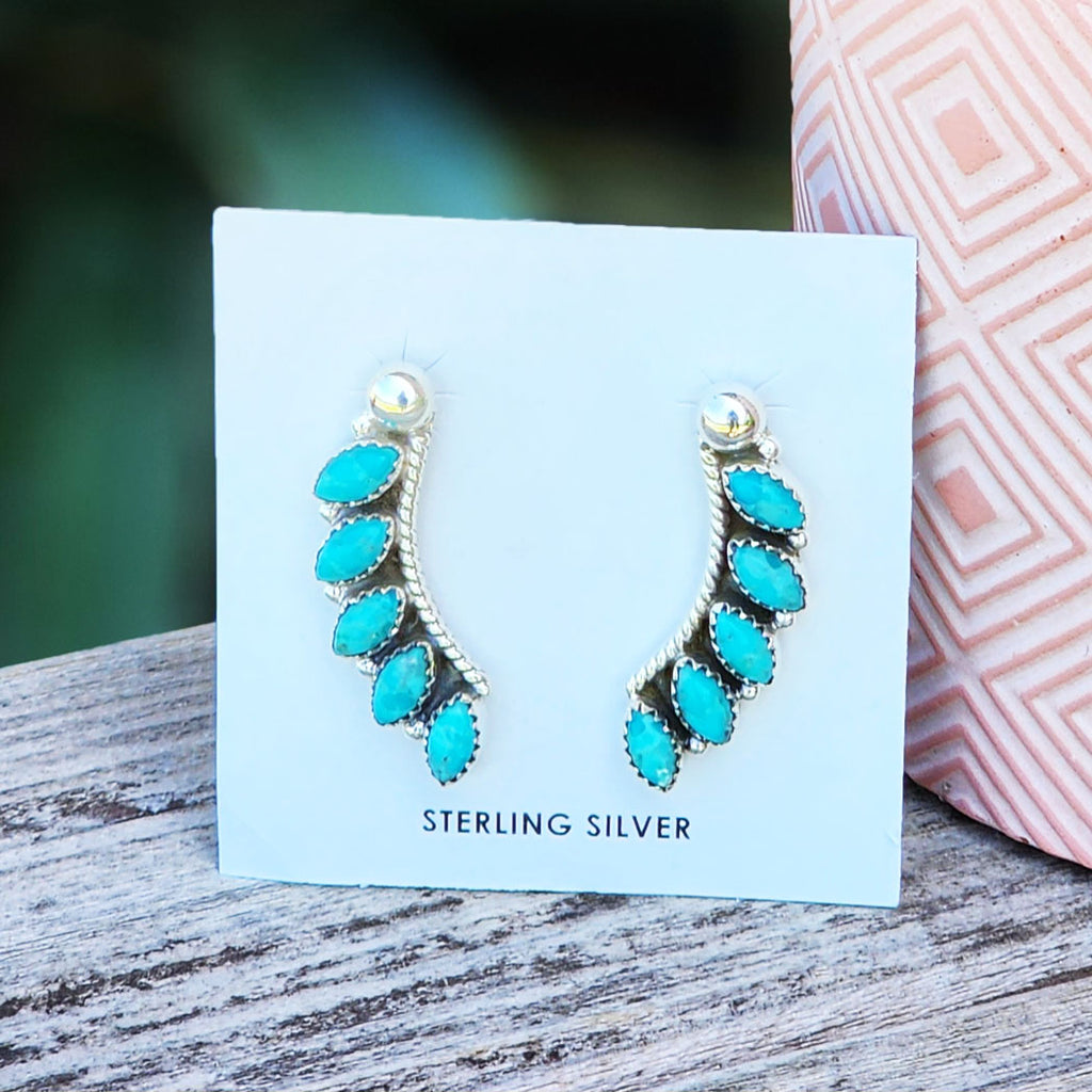 " Giget " 5 Stone Turquoise Earrings